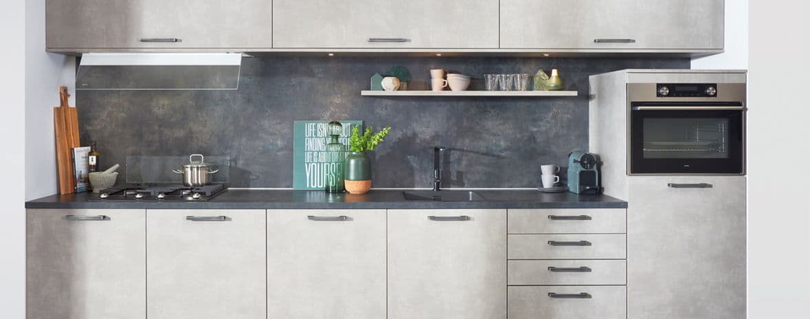 Kleine-keuken gray white