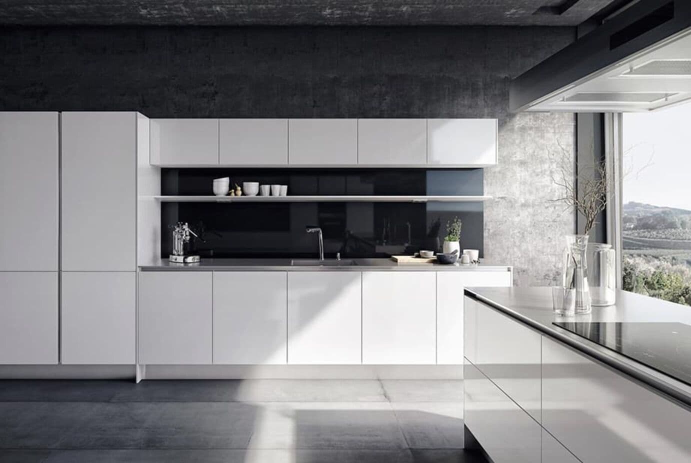 pure white kitchen